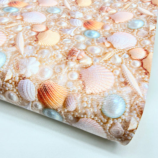 3D Seashells and Pearls style 4 Artisan Leatherette