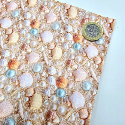 3D Seashells and Pearls style 4 Artisan Leatherette