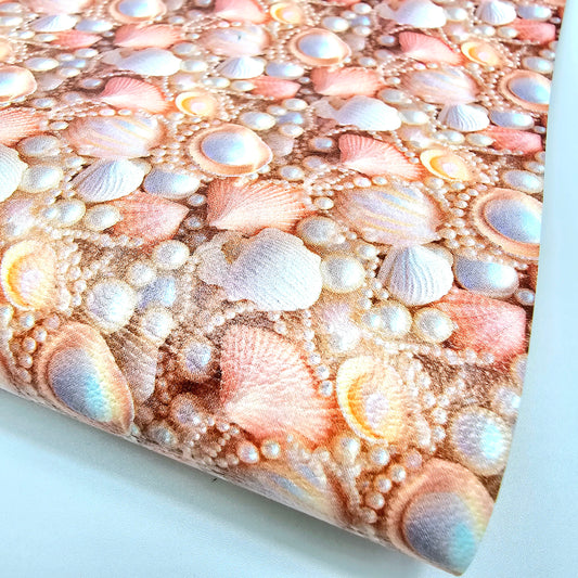 3D Seashells and Pearls Style 5 Artisan Leatherette