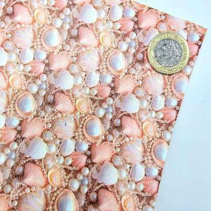 3D Seashells and Pearls Style 5 Artisan Leatherette