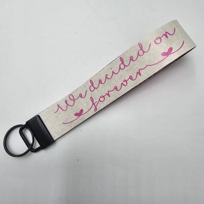 Mr & Mrs Personalised Wristlet Double Sided Leatherette