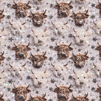 Christmas Highland Cow Chunky Glitter