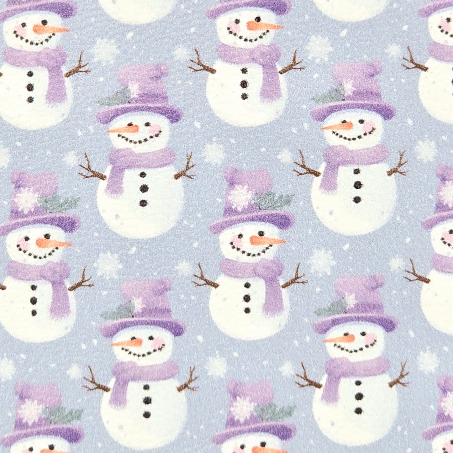 Lavender Christmas Snowmen Artisan Leatherette