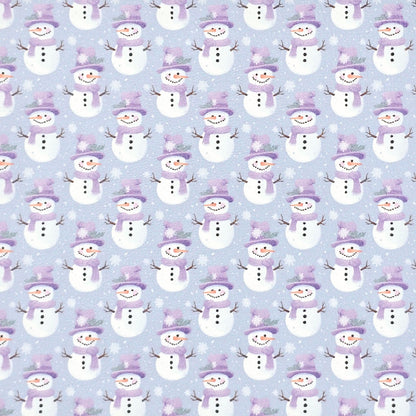 Lavender Christmas Snowmen Artisan Leatherette