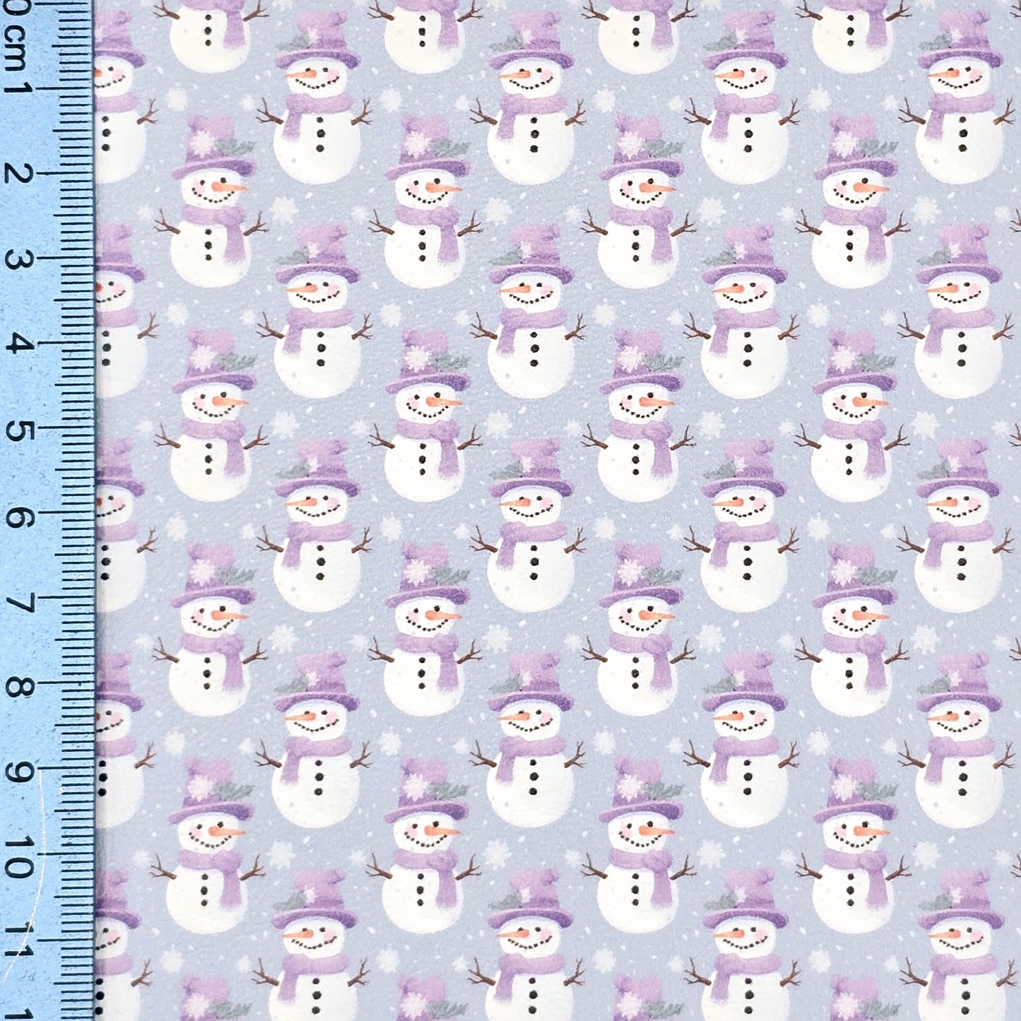 Lavender Christmas Snowmen Artisan Leatherette