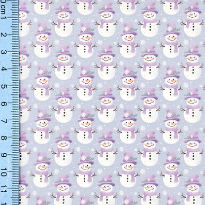 Lavender Christmas Snowmen Artisan Leatherette