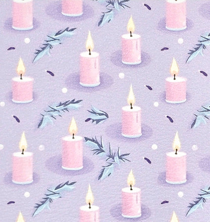 Lavender Christmas Candles Artisan Leatherette