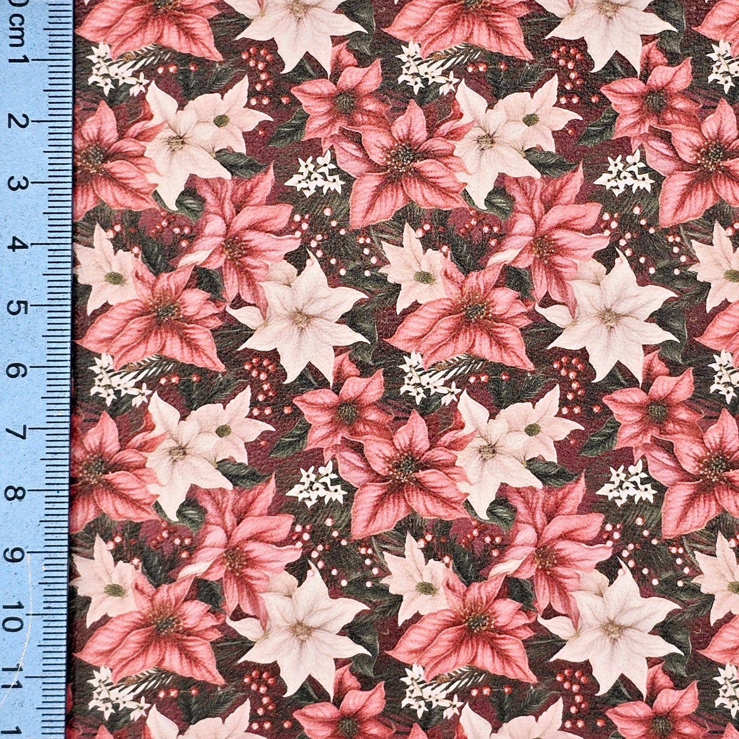 Pink Christmas Poinsetta Artisan Leatherette