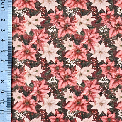 Pink Christmas Poinsetta Artisan Leatherette