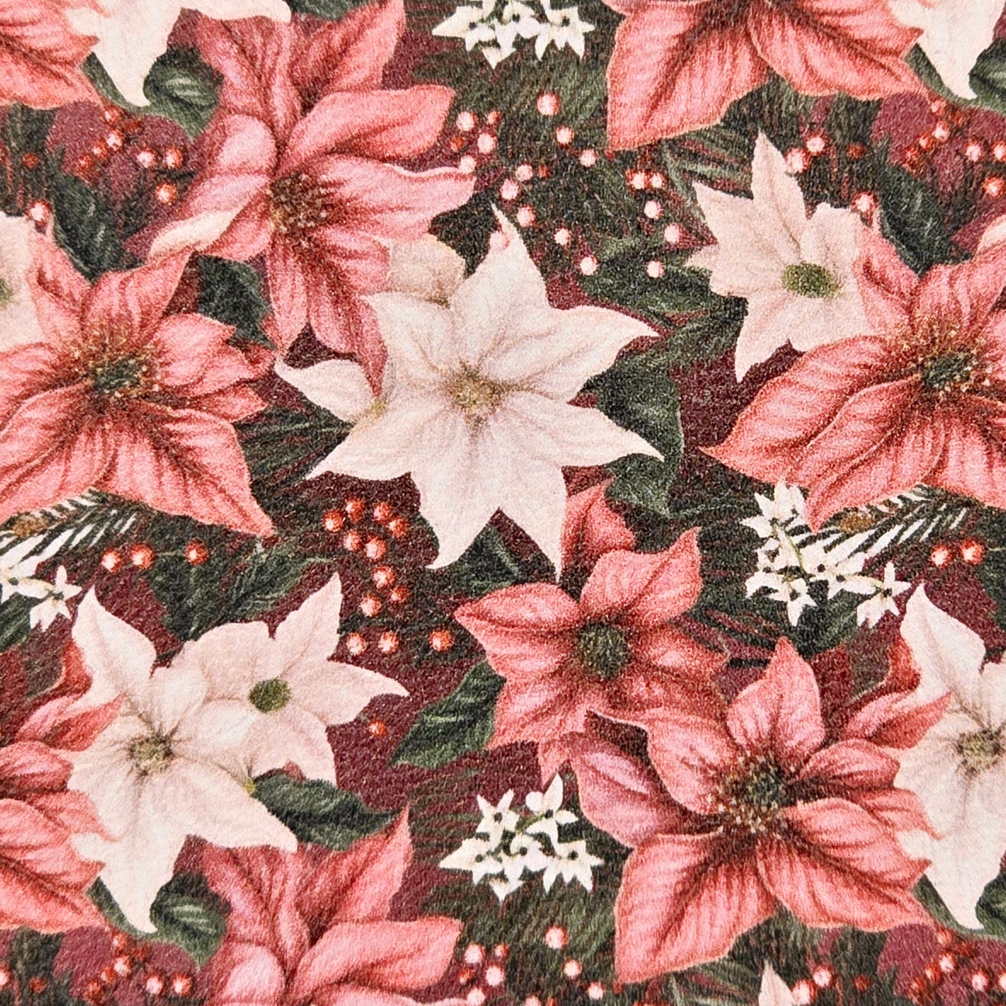 Pink Christmas Poinsetta Artisan Leatherette