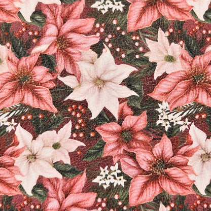 Pink Christmas Poinsetta Artisan Leatherette