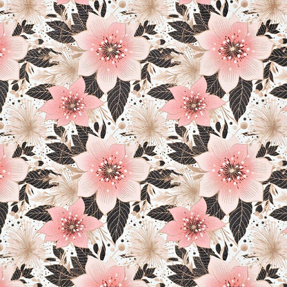 Pink Christmas Poinsetta with Black Leaves Artisan Leatherette