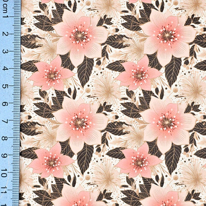 Pink Christmas Poinsetta with Black Leaves Artisan Leatherette