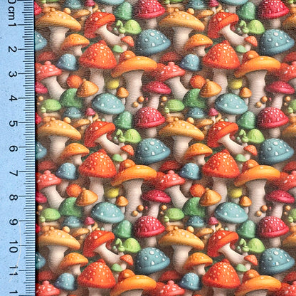 3D Rainbow Mushrooms Artisan Leatherette