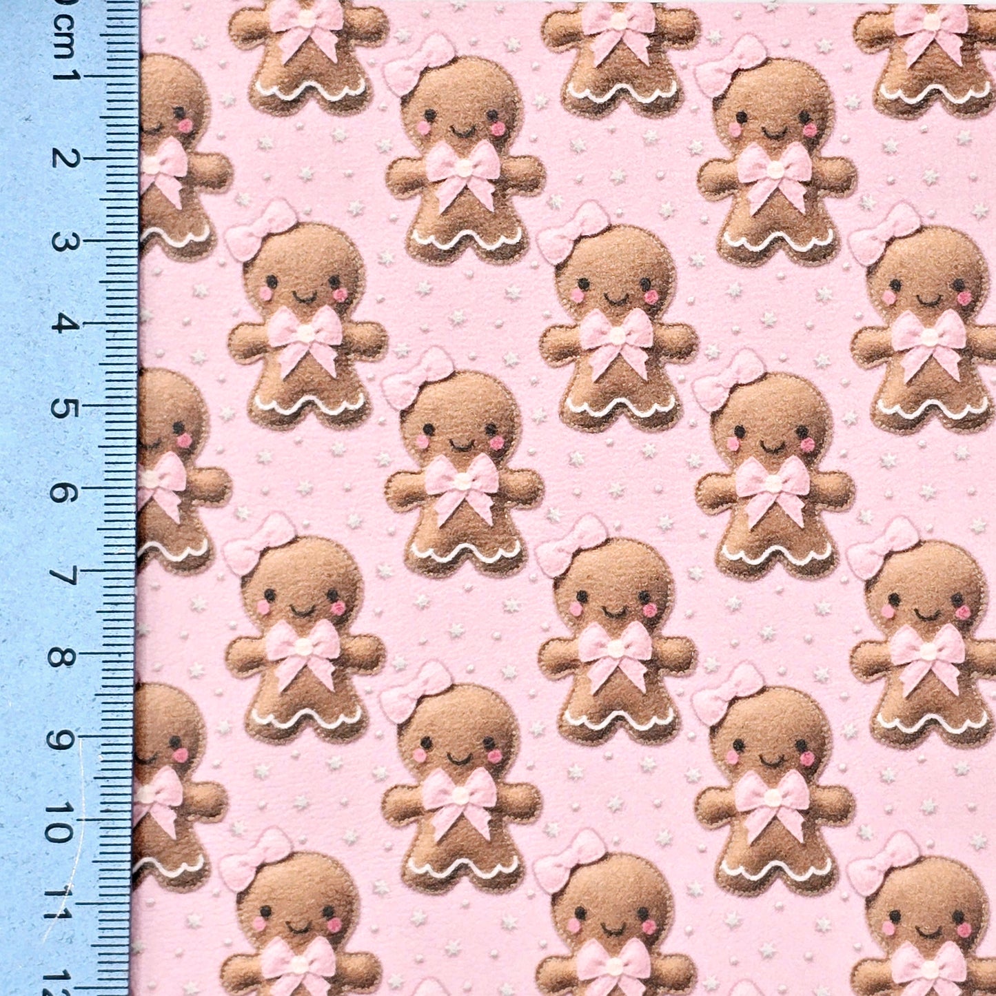 Gingerbread on Pink Stars Artisan Leatherette