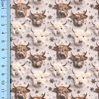 Christmas Highland Cow Artisan Leatherette