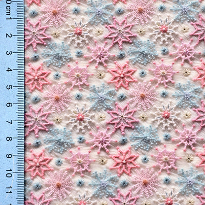 Embroidery Snowflakes on Fur  Artisan Leatherette