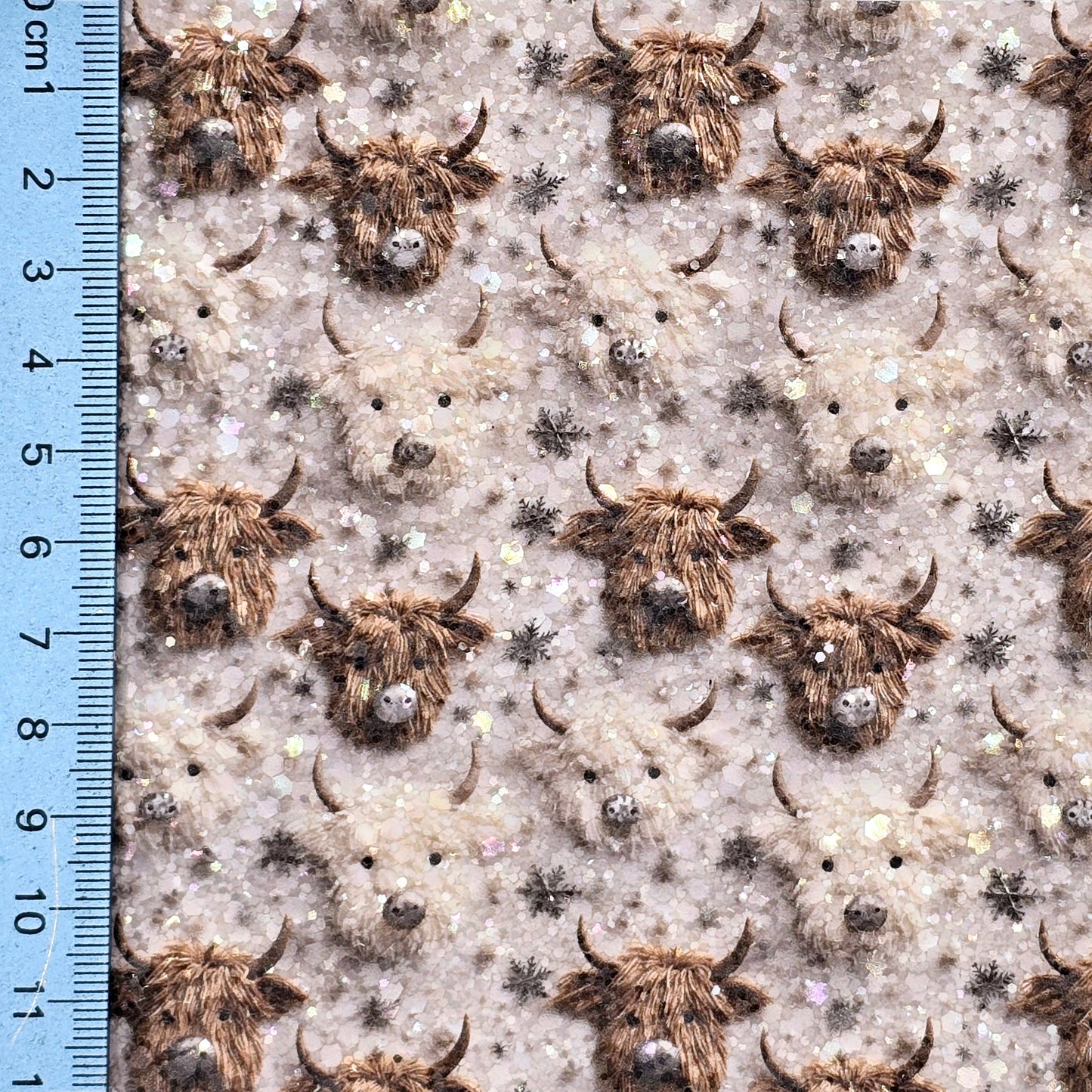 Christmas Highland Cow Chunky Glitter