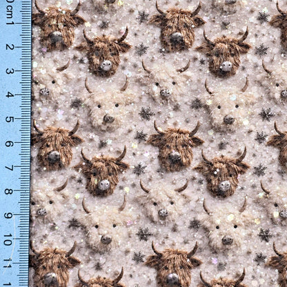 Christmas Highland Cow Chunky Glitter