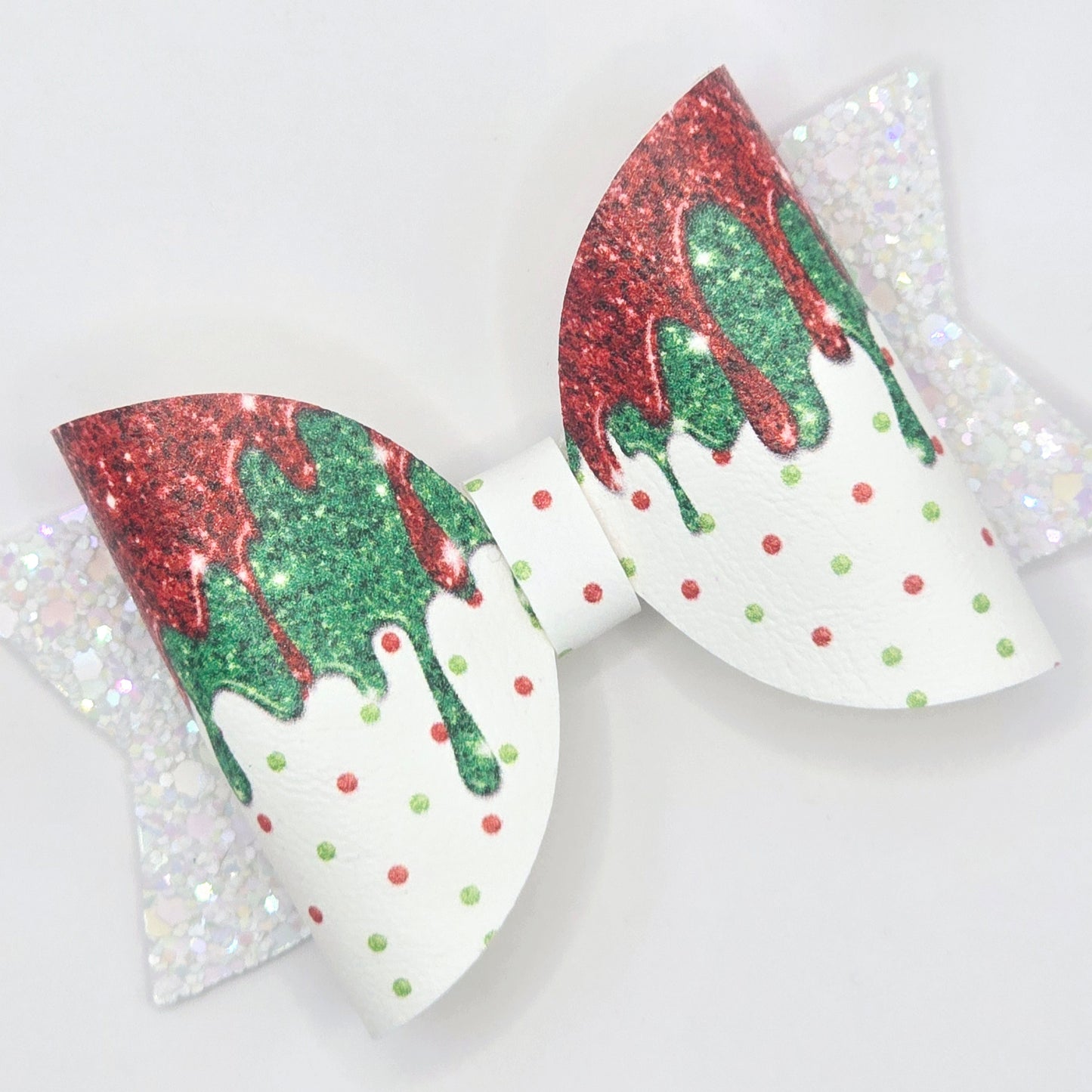 Dripping Glitter on Dotty Leatherette Fabric Roll