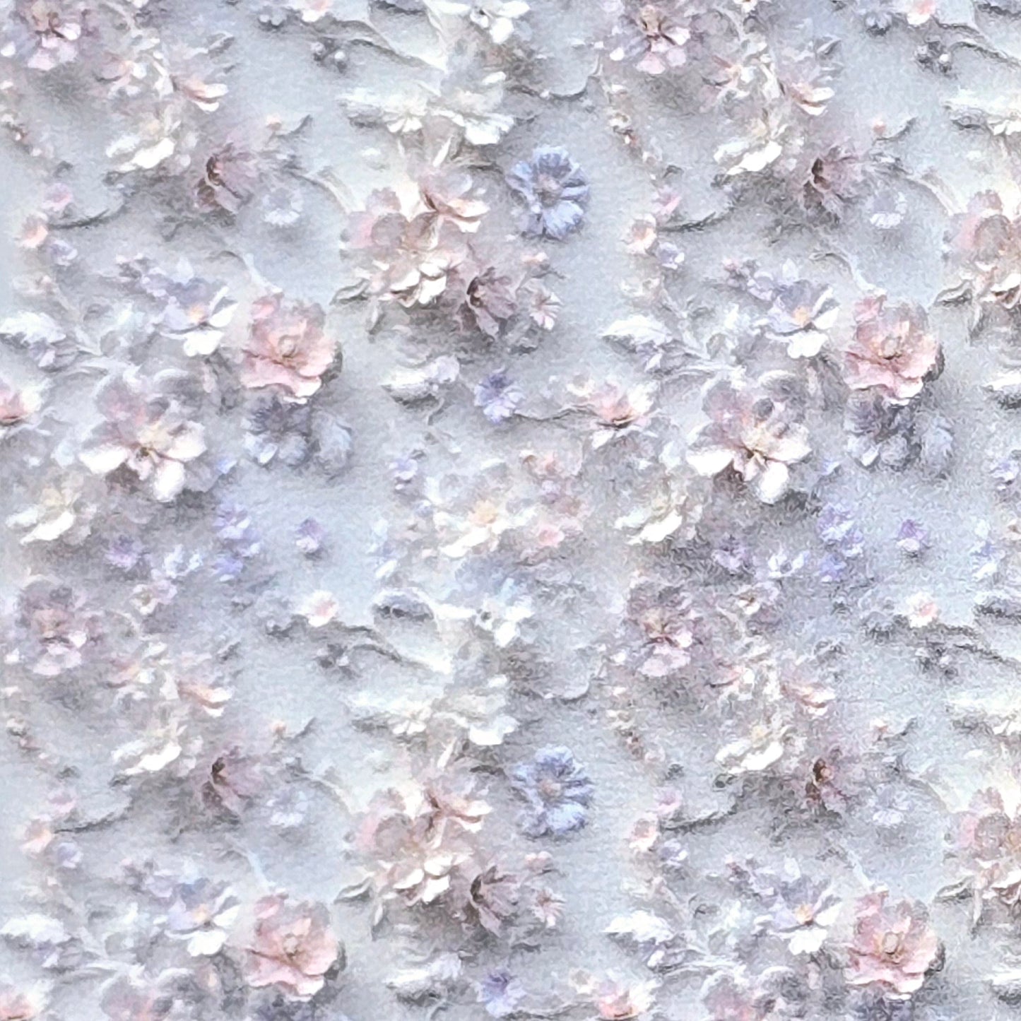 Pastel Blue 3D Floral Artisan Leatherette