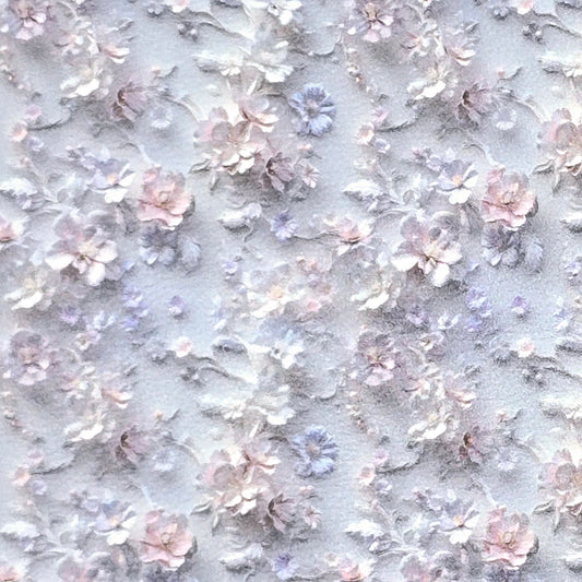 Pastel Blue 3D Floral Artisan Leatherette