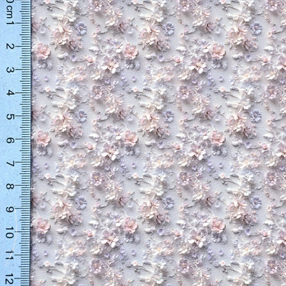Pastel Blue 3D Floral Artisan Leatherette