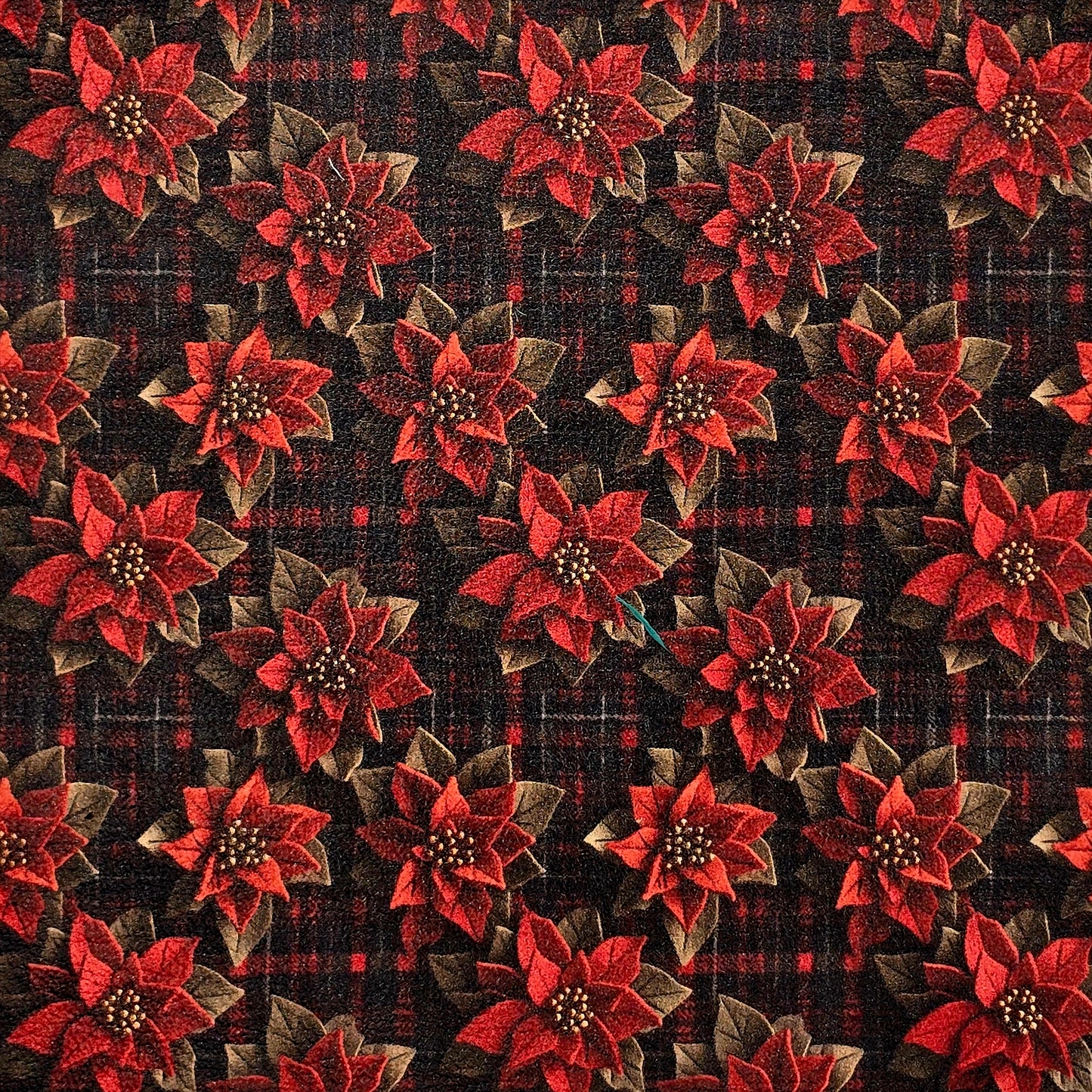 Poinsetta on Tartan Artisan Leatherette
