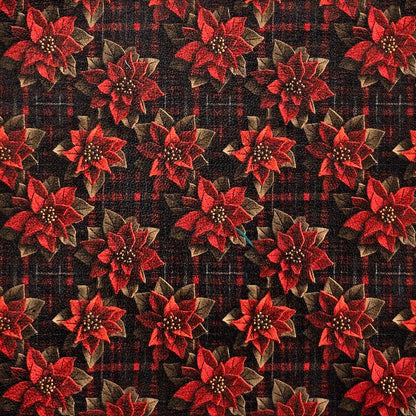 Poinsetta on Tartan Artisan Leatherette
