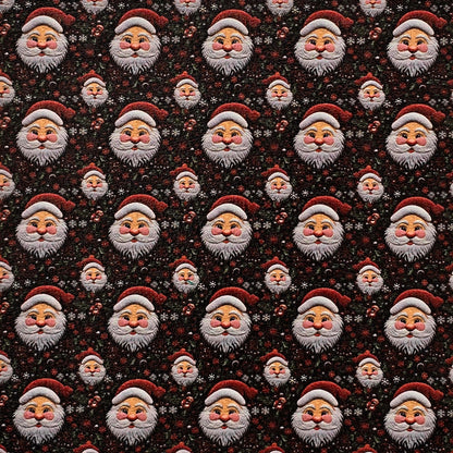 Vintage Faux Embroidery Santa Artisan Leatherette