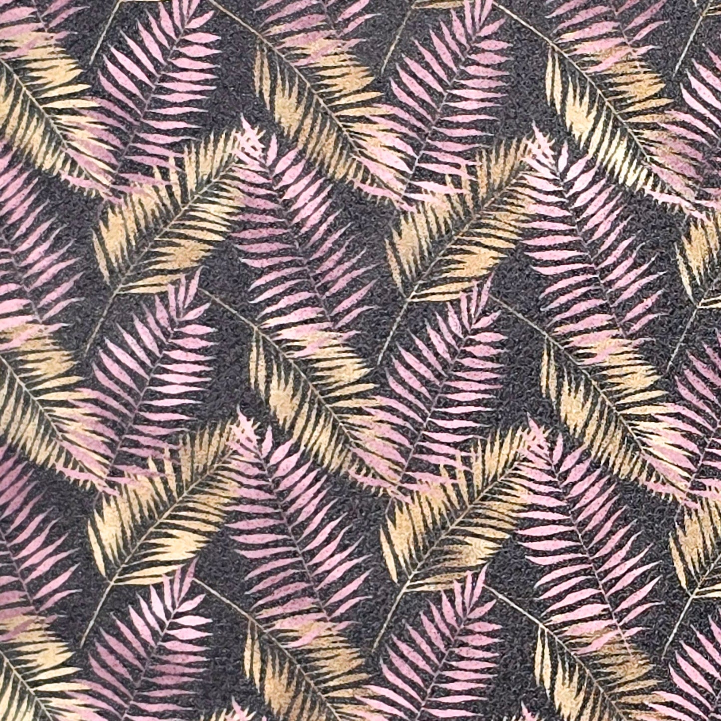 Pink & Gold Leaves Artisan Leatherette