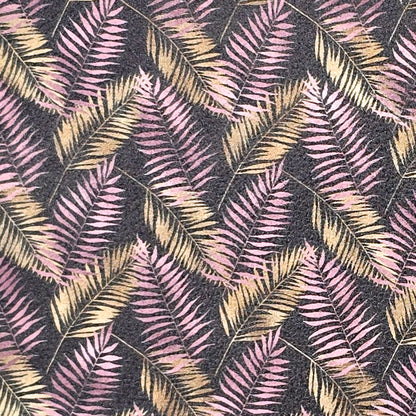 Pink & Gold Leaves Artisan Leatherette