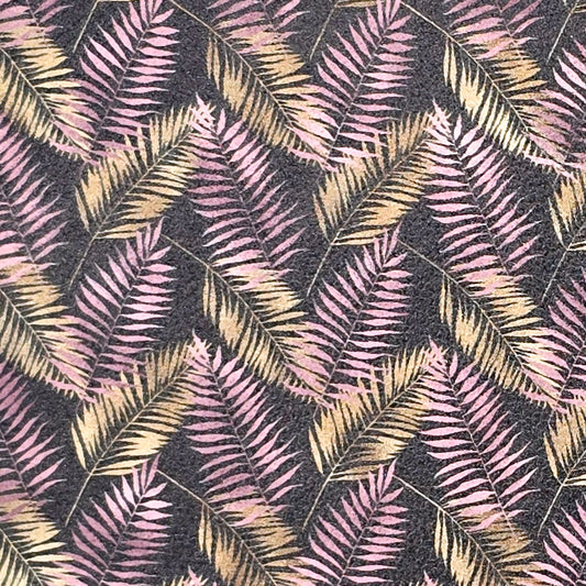 Pink & Gold Leaves Artisan Leatherette