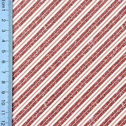Glitter Effect Candy Stripe Artisan Leatherette