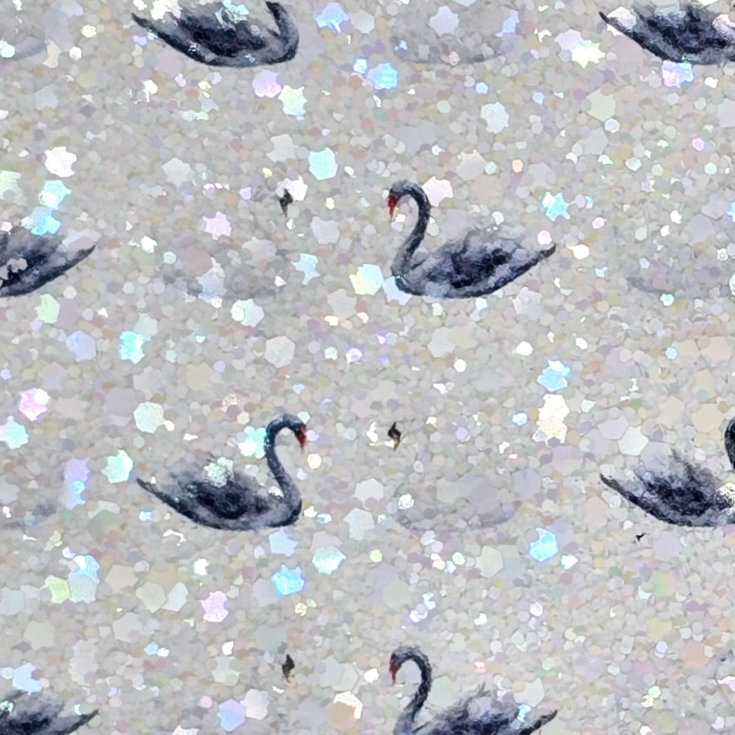 Black & White Swans Chunky Glitter