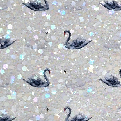 Black & White Swans Chunky Glitter