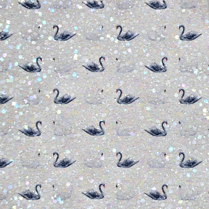 Black & White Swans Chunky Glitter