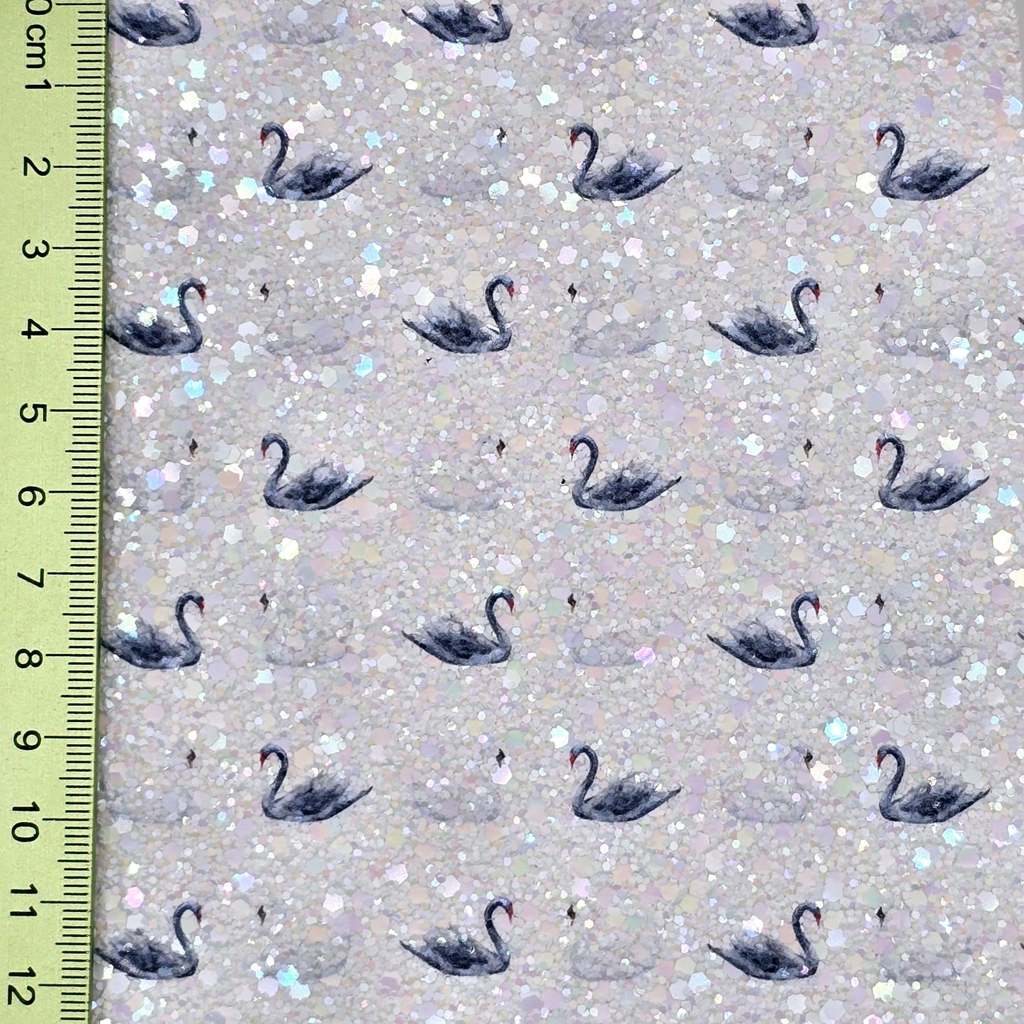 Black & White Swans Chunky Glitter