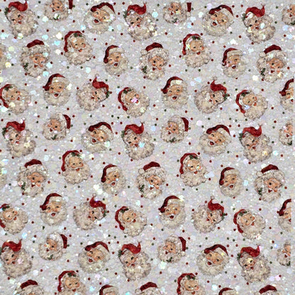 Vintage Santa on Polka Dots Chunky Glitter