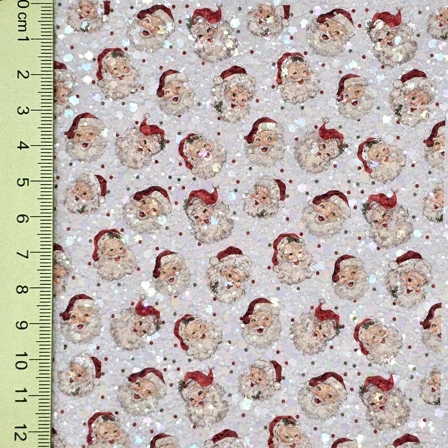 Vintage Santa on Polka Dots Chunky Glitter