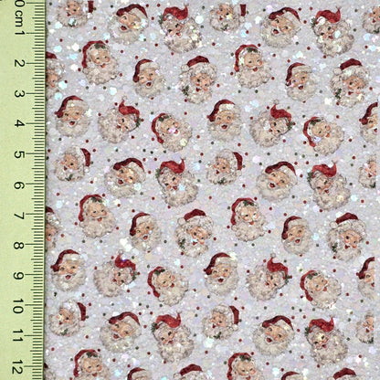 Vintage Santa on Polka Dots Chunky Glitter