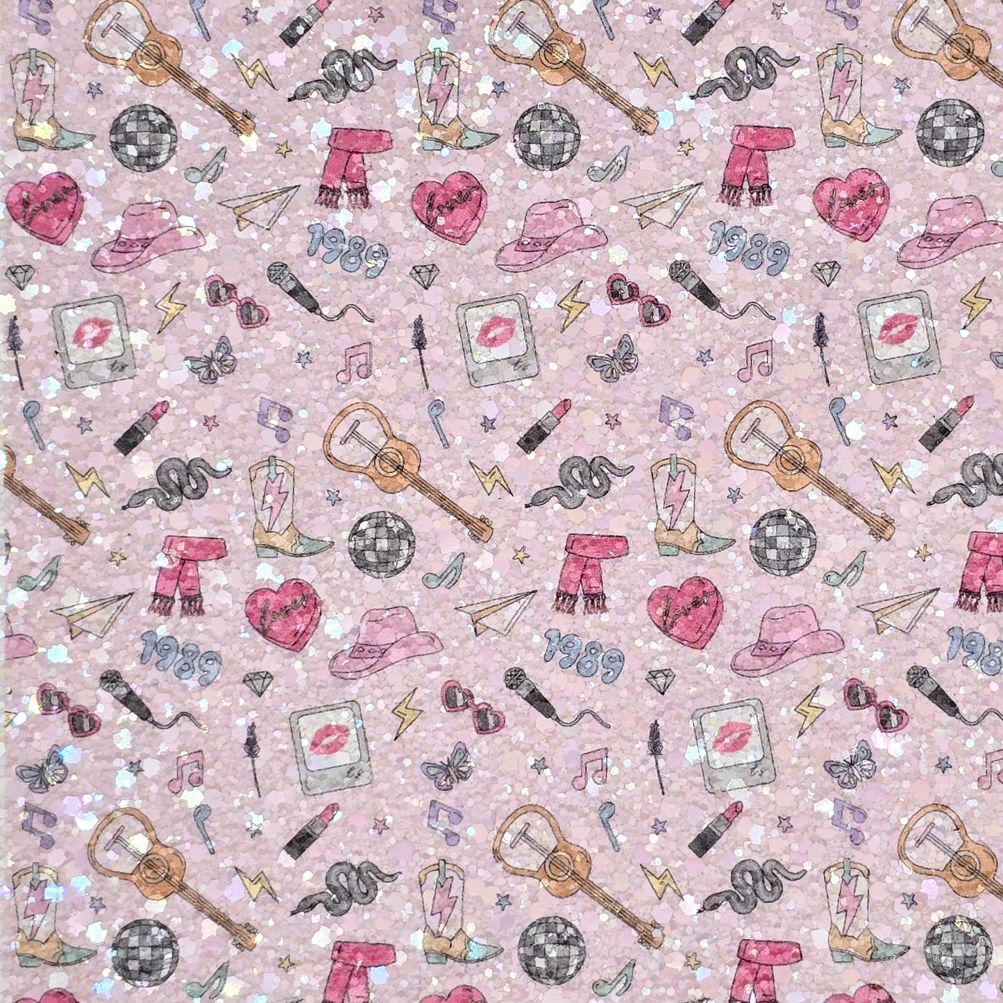 Country Girl on Pink Chunky Glitter