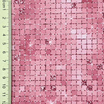 Luxury Pink Glitter Squares Artisan Leatherette