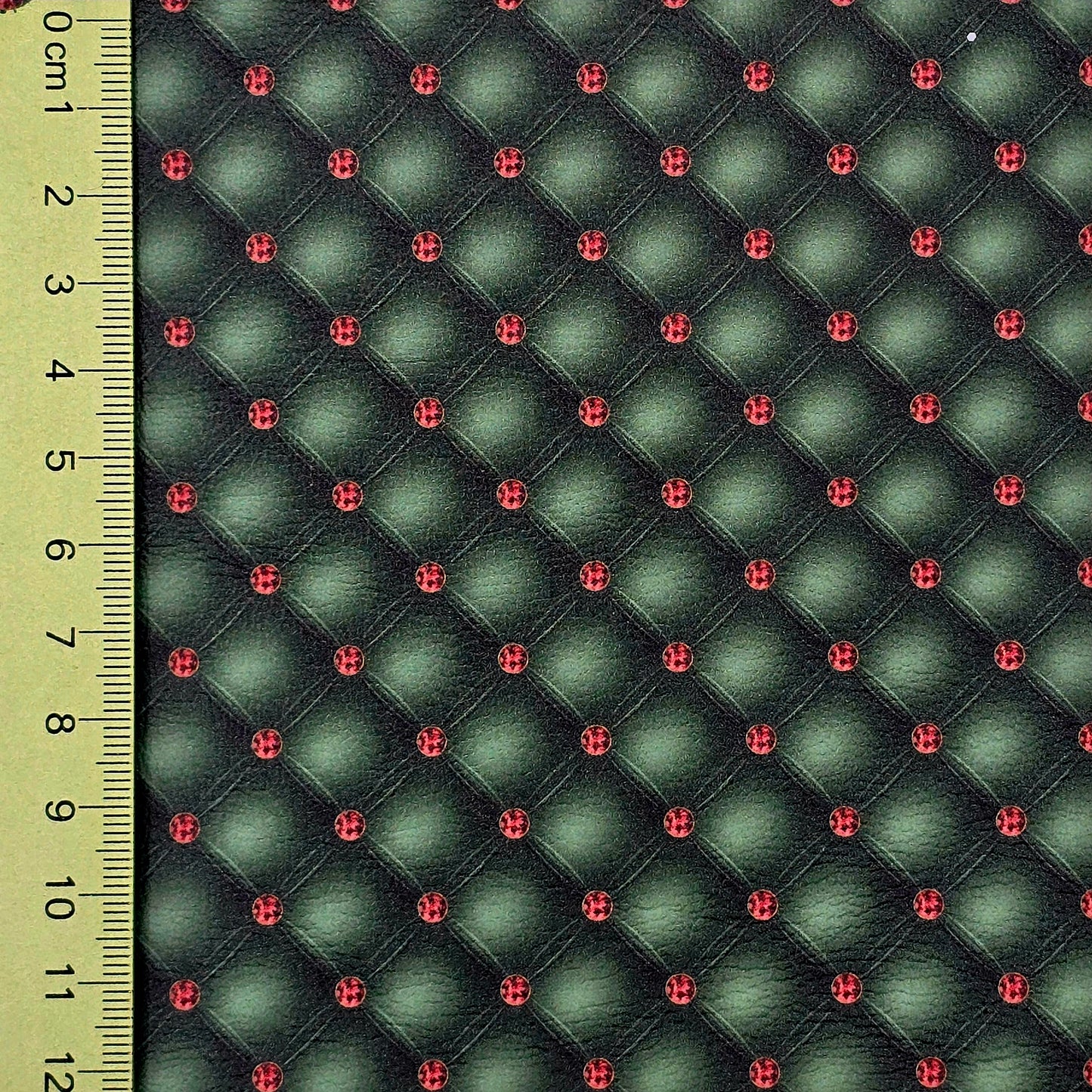 Green and Red 3D Diamonds Artisan Leatherette