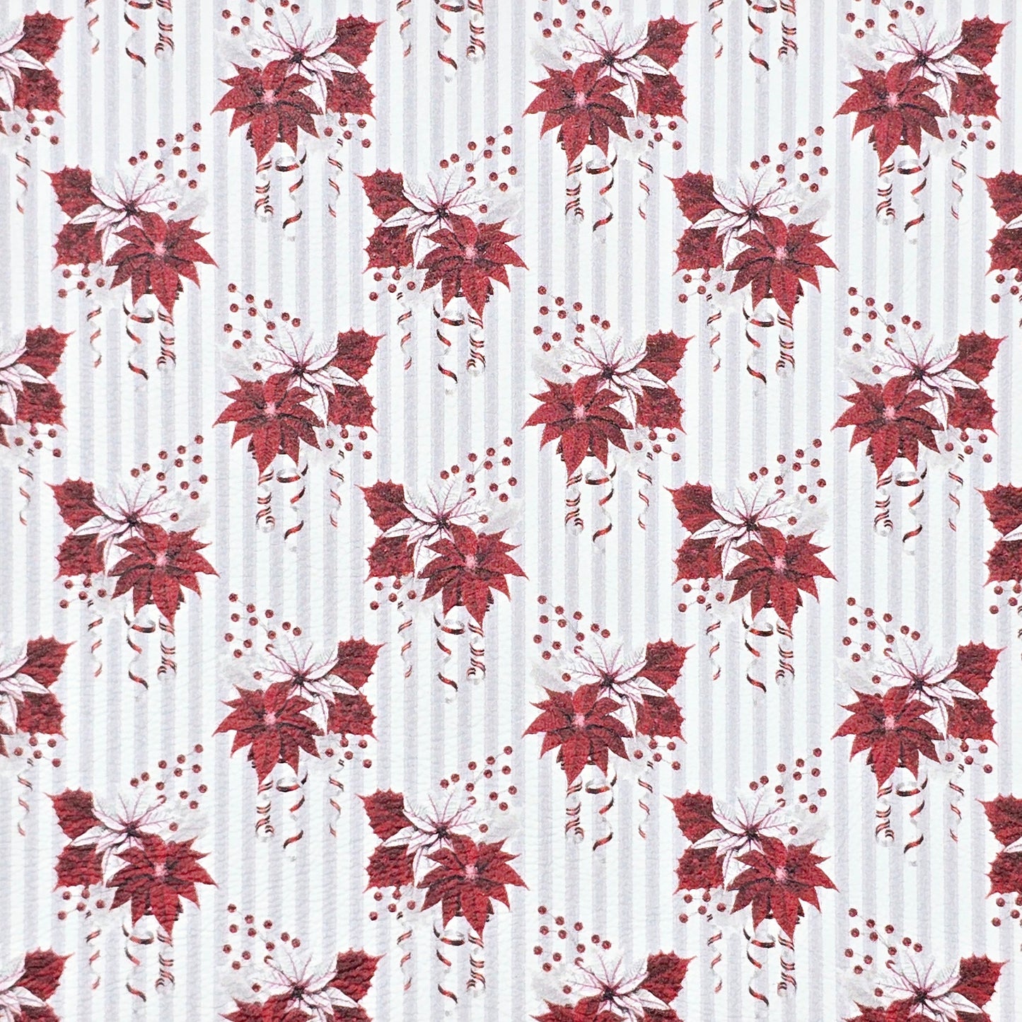 Candy Cane Poinsettia Artisan Leatherette