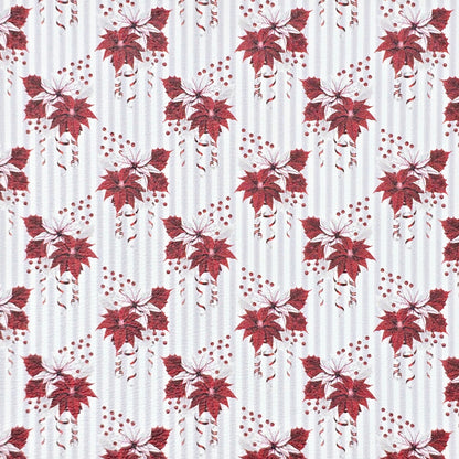 Candy Cane Poinsettia Artisan Leatherette