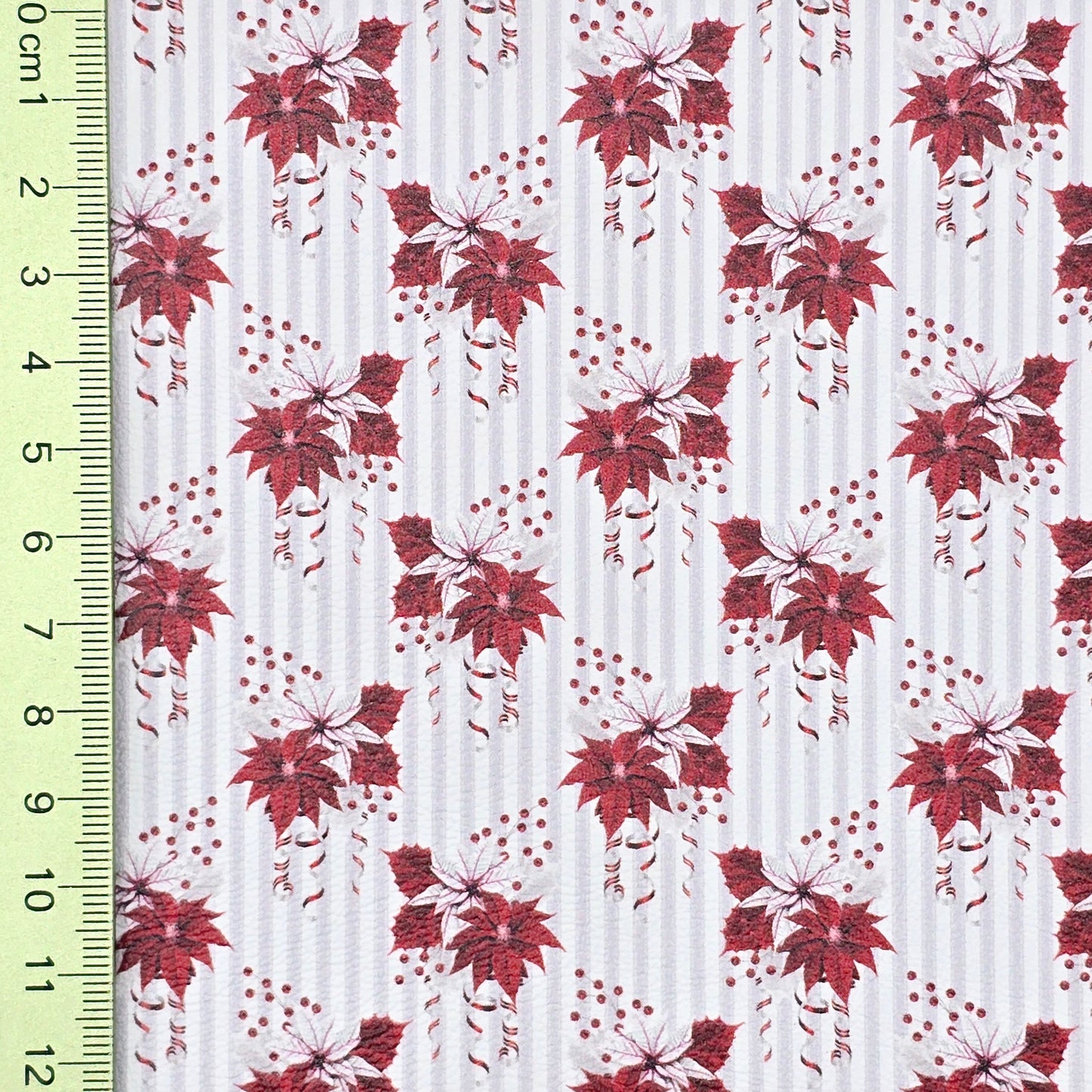 Candy Cane Poinsettia Artisan Leatherette