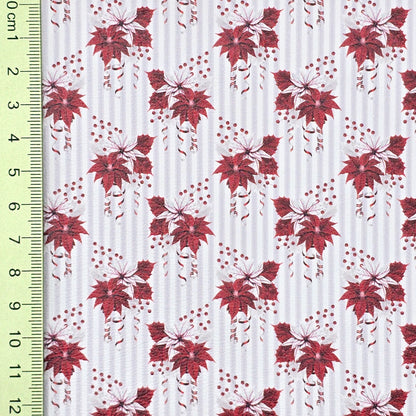 Candy Cane Poinsettia Artisan Leatherette