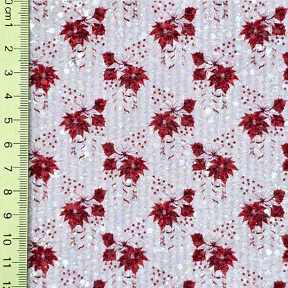 Candy Cane Poinsetta Chunky Glitter