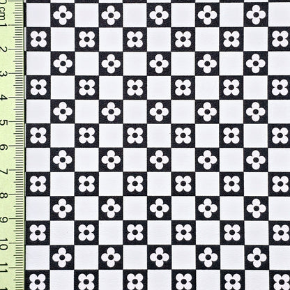 Checkered Simple Flower Artisan Leatherette